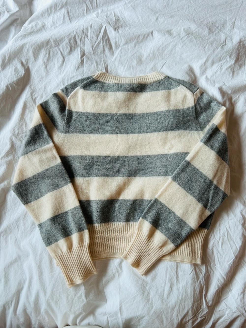 J. Crew Cashmere Shrunken Crewneck Sweater in Rugby Stripe - Picture 4 of 5